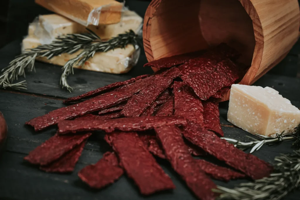 Beef jerky from Pure Valley Farms, made from grass-fed beef