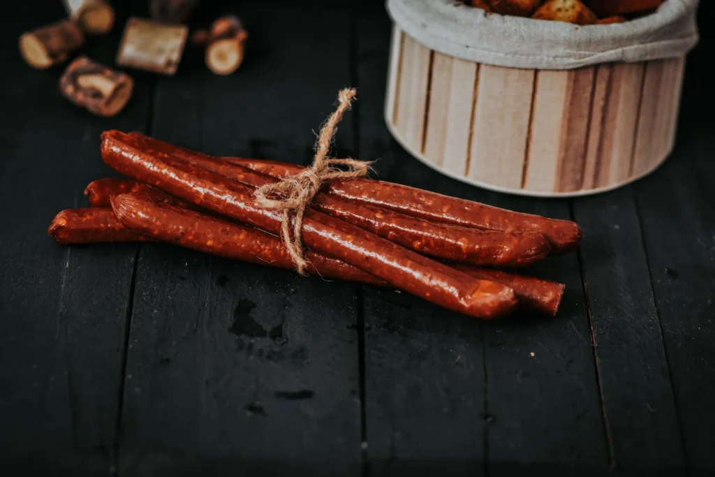 All-beef snack sticks from Pure Valley Farms, six per package, no pork