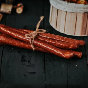 All-beef snack sticks from Pure Valley Farms, six per package, no pork